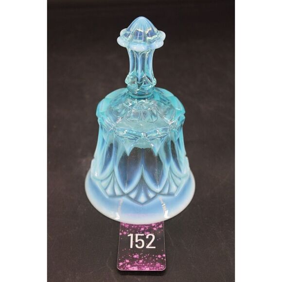 Fenton Blue Opalescent Glass Bell 6 to 7 Inches Unsigned - Picture 1 of 9